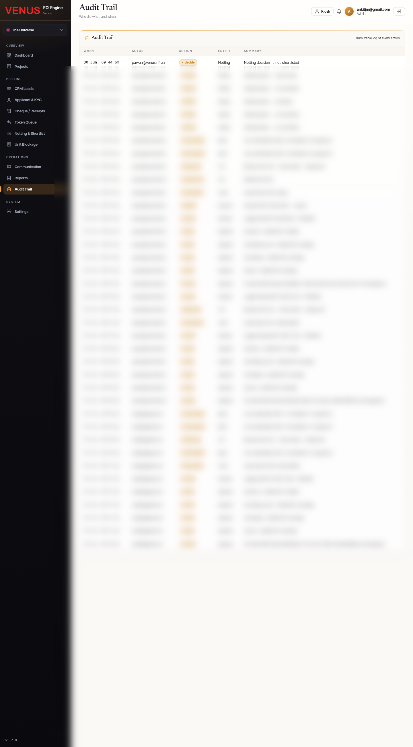 Audit trail
